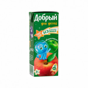 - Cок детский в коробке яблоко-персик