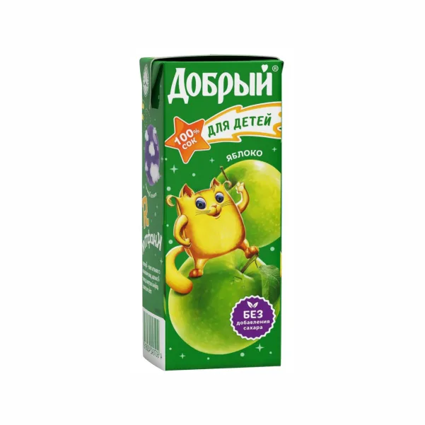 '- Cок детский в коробке яблоко